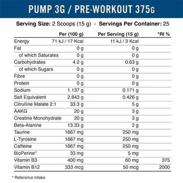 Applied Nutrition PUMP 3G Pre-Workout 25 Servings