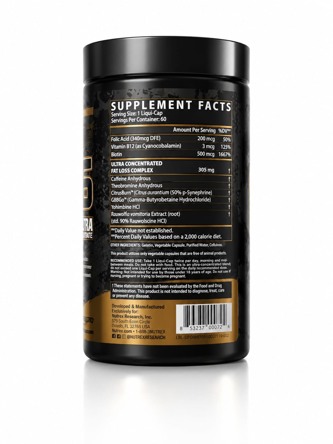 Nutrex Research LIPO-6 Hers Ultra Concentrate – 60 Liqui-Caps