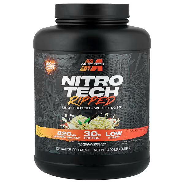 MuscleTech, Nitro-Tech® Ripped, Lean Protein + Weight Loss, Vanilla Cream, 4 lbs